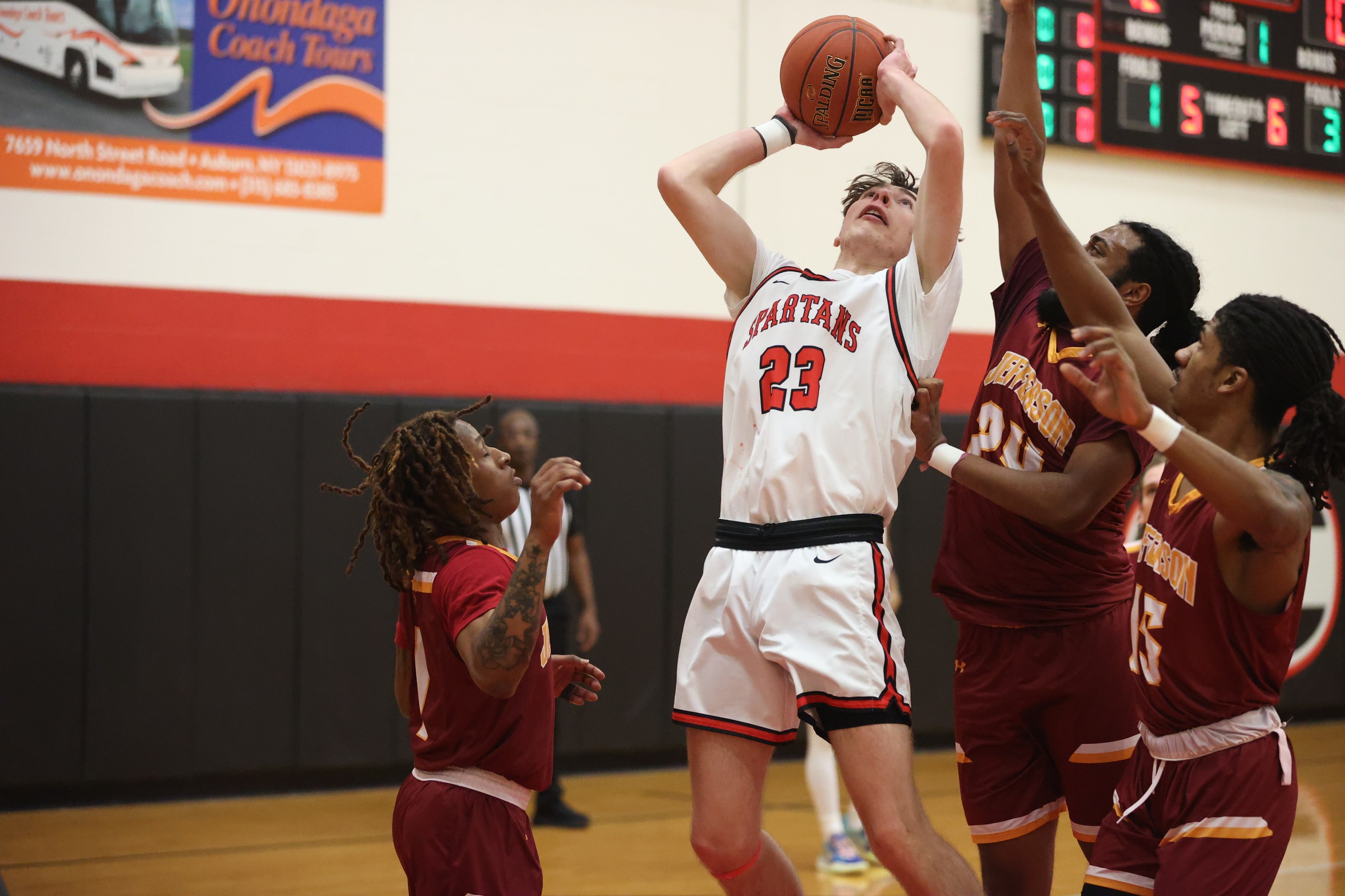 Ryan Adams had a team-high 10 rebounds in a road loss to FMCC on Saturday.