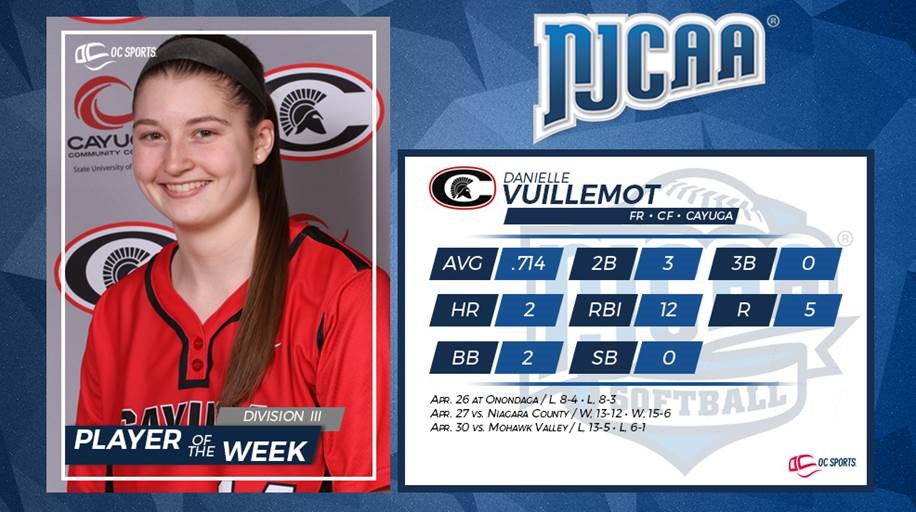 Vuillemot Recognized As National Division III Player-of-the-Week