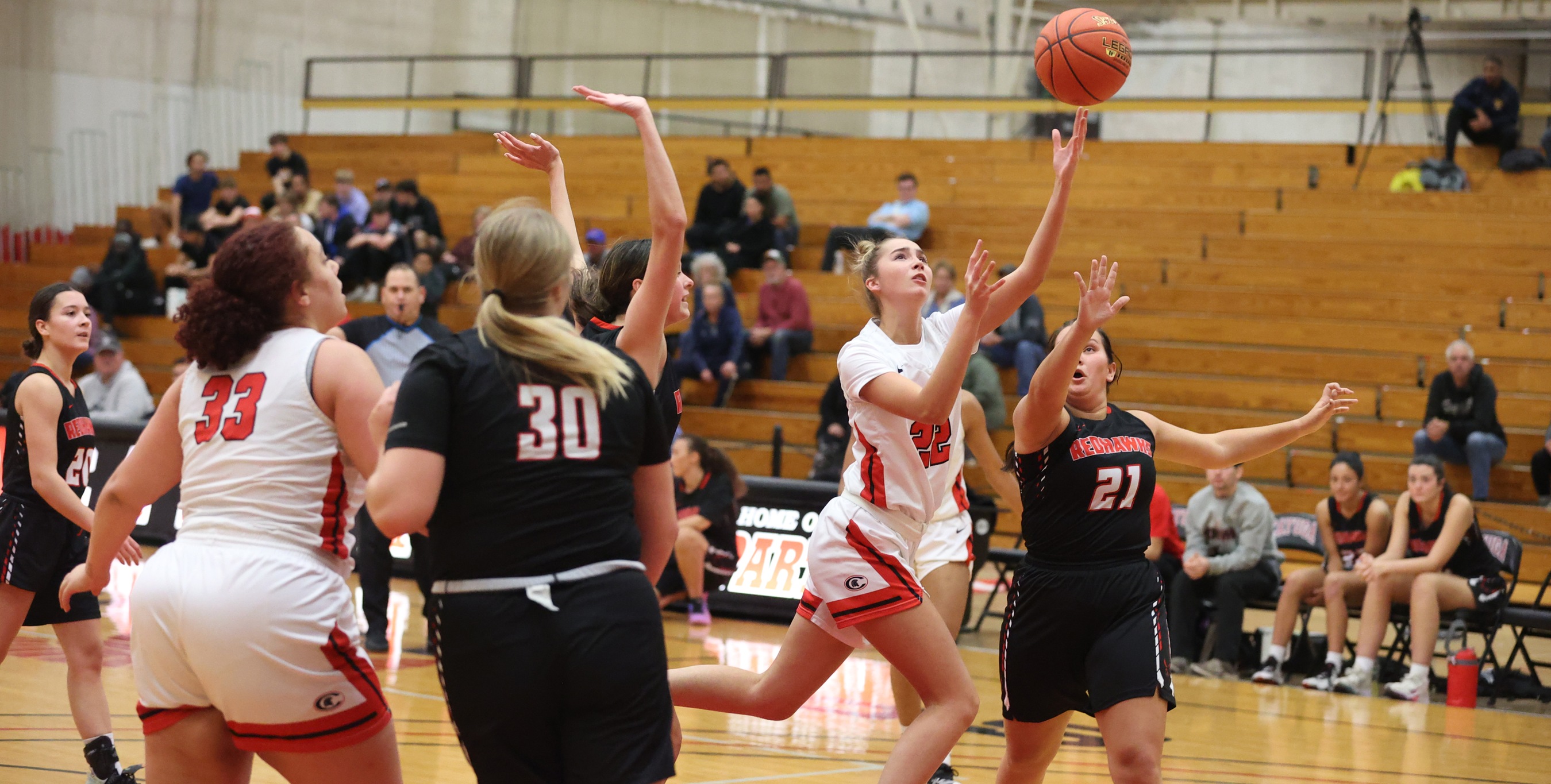 Haley Mosch makes a layup in an earlier contest this season.