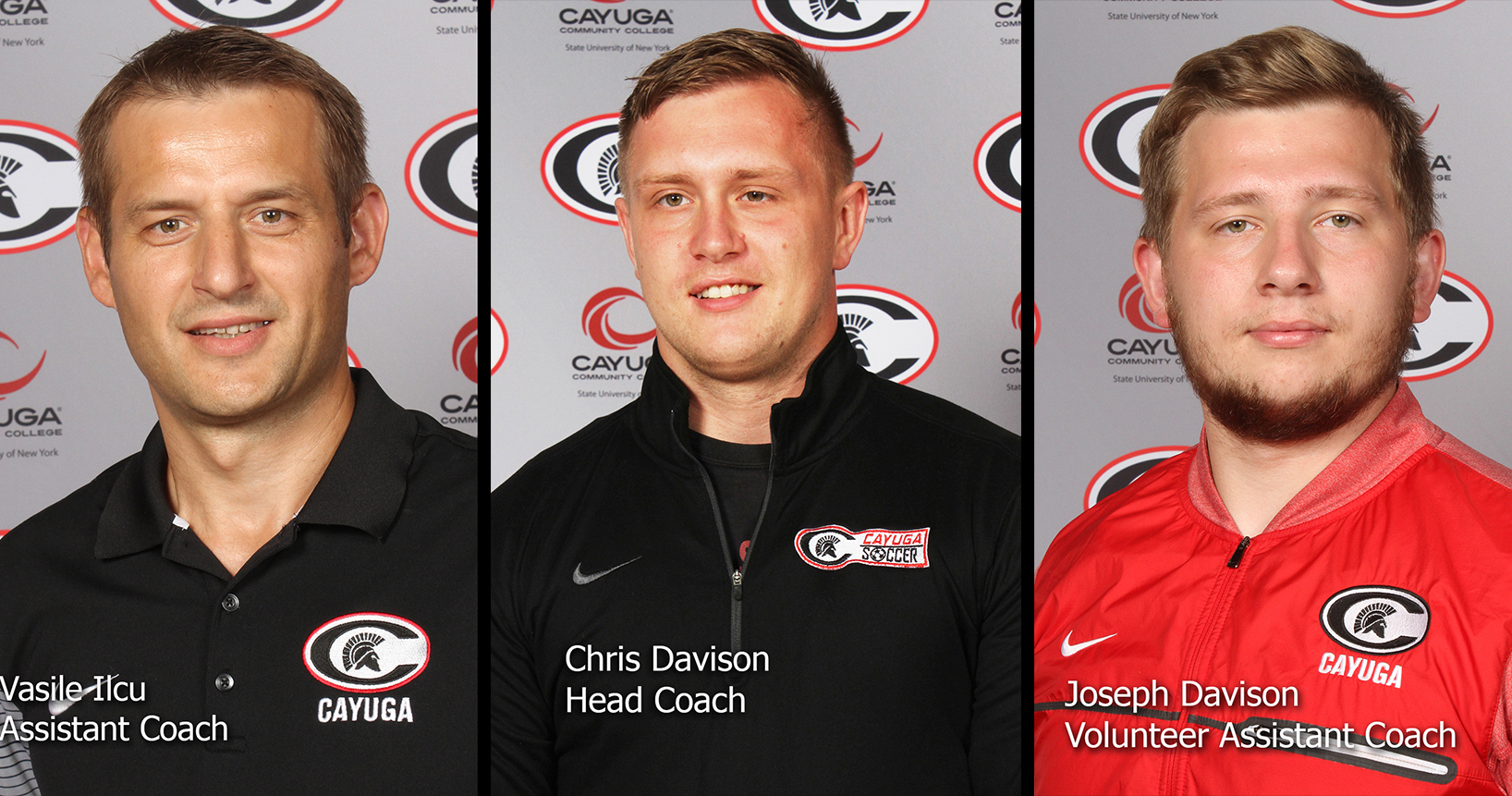 Coaches of the Cayuga Community College Men's Soccer Team, led by Coach Chris Davison, received the United Soccer Coaches Association Junior College Men’s Regional Staff of the Year award.