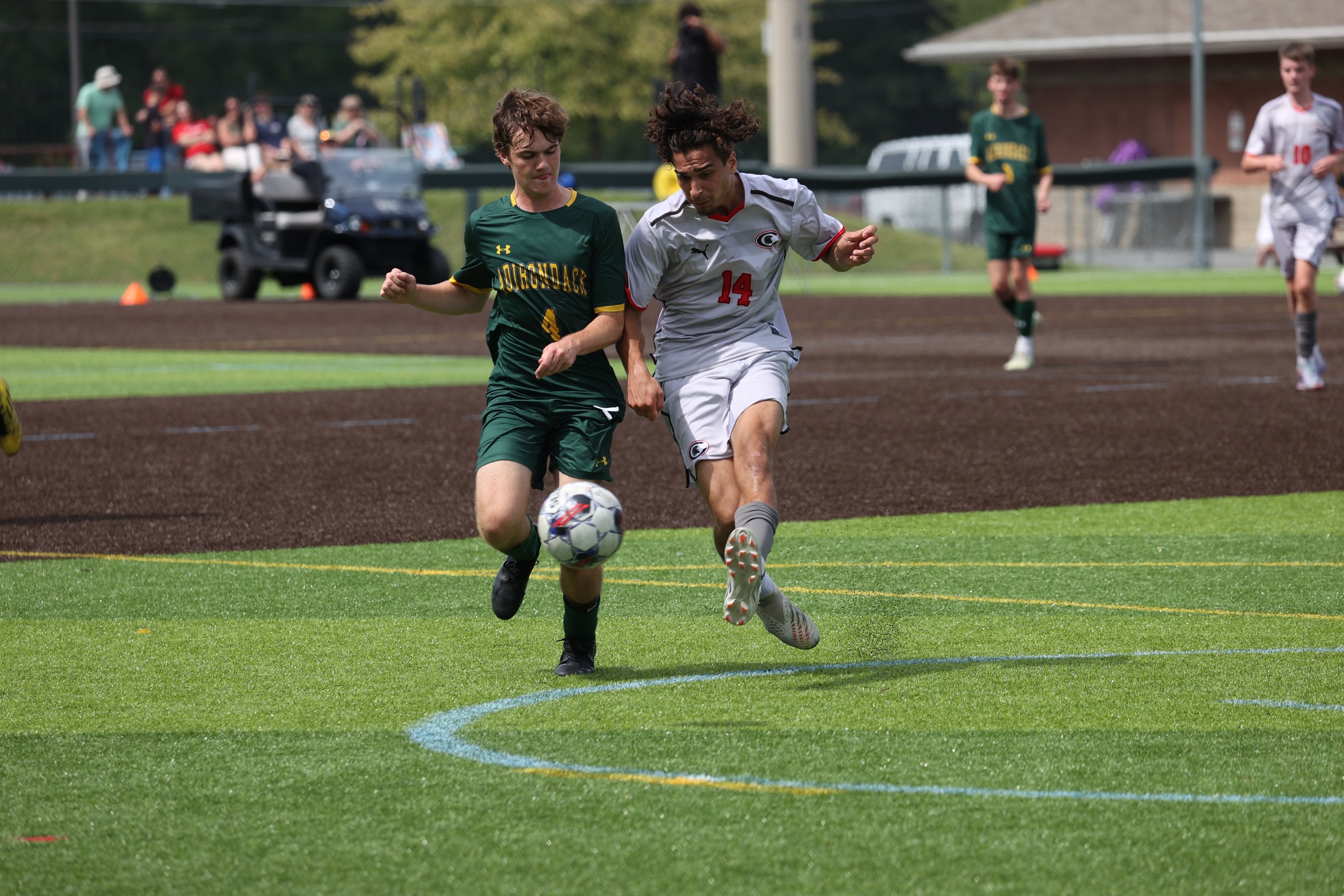 Raffaele Mathews scored the go-ahead goal for the Spartans in Tuesday's win over Lackawanna College.